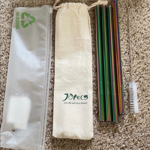 JOYECO 4 Pcs Stainless Steel Boba Straws Rainbow - Picture 2 of 4